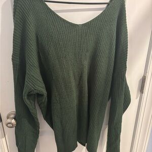 Green Knit Women's Sweater